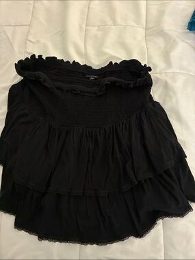torrid Black Tiered Ruffle Strapless Smocked Tube Top